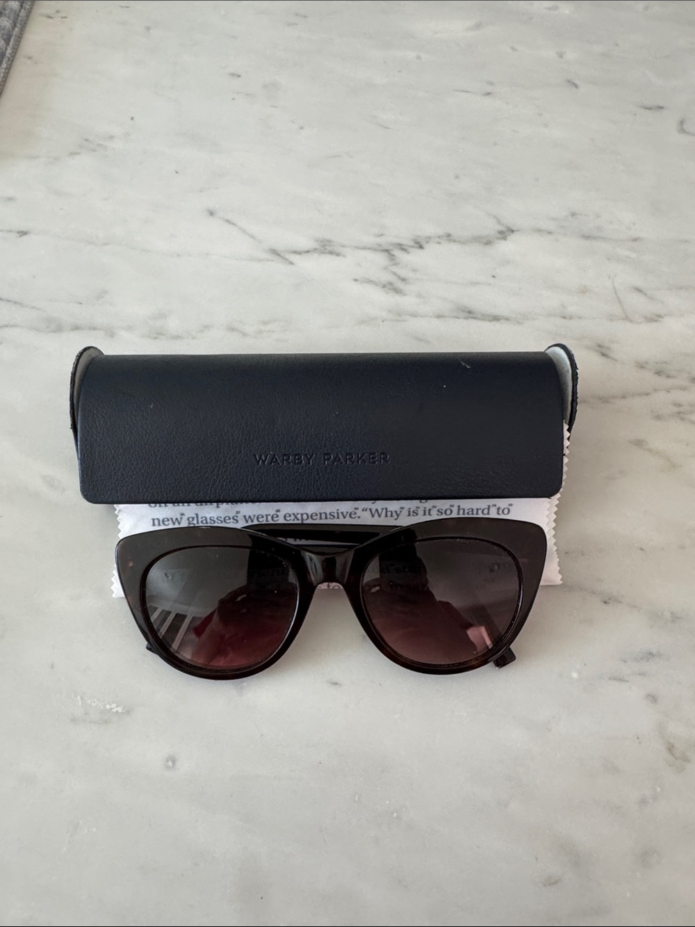 Warby Parker Women’s Black Frame with Gradient Brown Lenses Sunglasses